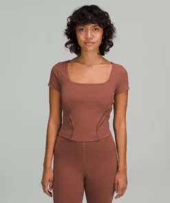 Lululemon SQUARE NECK MESH AND NULU YOGA T-SHIRT