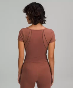 Lululemon SQUARE NECK MESH AND NULU YOGA T-SHIRT -Fashion Comprehensive LW3GC7S 045609 3
