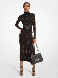 Michael Kors STUDDED STRETCH VISCOSE PENCIL SKIRT