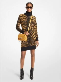 Michael Kors BRUSHED TIGER JACQUARD SWEATER DRESS