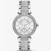 Michael Kors OVERSIZED PARKER PAVÉ SILVER-TONE WATCH -Fashion Comprehensive MK6759 0040 1