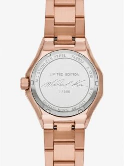 Michael Kors LIMITED-EDITION OVERSIZED RAQUEL PAVÉ ROSE GOLD-TONE WATCH -Fashion Comprehensive MK7343 0622 4
