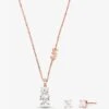 Michael Kors PRECIOUS METAL-PLATED STERLING SILVER STONE NECKLACE AND STUD EARRINGS SET -Fashion Comprehensive MKC1545AN 0622 1