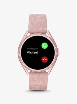 MICHAEL KORS ACCESS GEN 5E MKGO PINK-TONE AND LOGO RUBBER SMARTWATCH -Fashion Comprehensive MKT5116V 0650 8