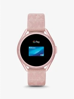 MICHAEL KORS ACCESS GEN 5E MKGO PINK-TONE AND LOGO RUBBER SMARTWATCH -Fashion Comprehensive MKT5116V 0650 9