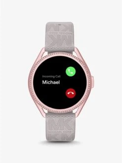 MICHAEL KORS ACCESS GEN 5E MKGO PINK-TONE AND LOGO RUBBER SMARTWATCH 14 MICHAEL KORS ACCESS GEN 5E MKGO PINK-TONE AND LOGO RUBBER SMARTWATCH -Fashion Comprehensive MKT5117V 0020 8