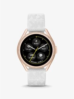 MICHAEL KORS ACCESS GEN 5E MKGO ROSE GOLD-TONE AND LOGO RUBBER SMARTWATCH