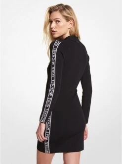 Michael Kors LOGO TAPE STRETCH VISCOSE POLO DRESS -Fashion Comprehensive MS2818333D 0001 2