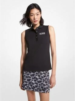 Michael Kors GOLF LOGO PIQUÉ SLEEVELESS POLO SHIRT