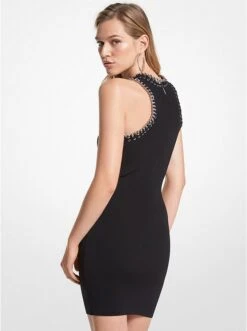 Michael Kors CHAIN EMBELLISHED STRETCH KNIT DRESS -Fashion Comprehensive MS381JI5EU 0001 2