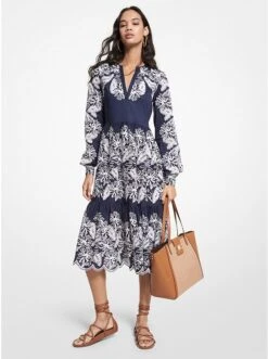 Michael Kors PALM EYELET COTTON CAFTAN