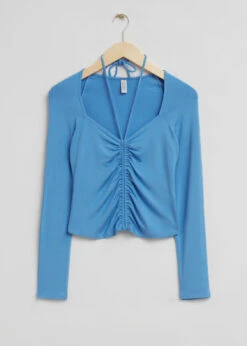 Other Stories FITTED DRAWSTRING NECK GATHERED TOP -Fashion Comprehensive app005prod 24