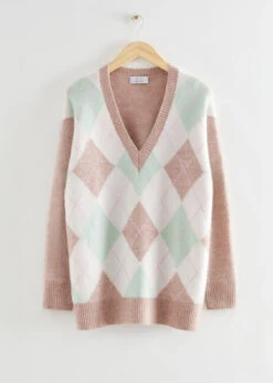 Other Stories OVERSIZED MOHAIR ARGYLE PATTERNED SWEATER -Fashion Comprehensive app005prod 272