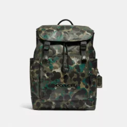 Coach LEAGUE FLAP BACKPACK WITH CAMO PRINT