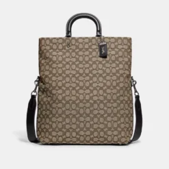 Coach ROWE FOLDOVER TOTE IN SIGNATURE TEXTILE JACQUARD