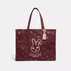 Coach LUNAR NEW YEAR TOTE 42 WITH RABBIT IN 100 PERCENT RECYCLED CANVAS