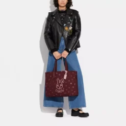 Coach LUNAR NEW YEAR TOTE 42 WITH RABBIT IN 100 PERCENT RECYCLED CANVAS -Fashion Comprehensive cf926 b4mzi a92