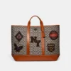 Coach TOBY TURNLOCK TOTE IN SIGNATURE TEXTILE JACQUARD WITH VARSITY PATCHES -Fashion Comprehensive cg206 txt a0