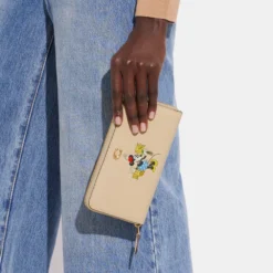 DISNEY X COACH ACCORDION ZIP WALLET WITH MINNIE MOUSE IN REGENERATIVE LEATHER -Fashion Comprehensive ch472 b4iy a91