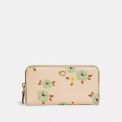 Coach ACCORDION ZIP WALLET WITH FLORAL PRINT